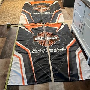 Complete set Harley Davidson duvet, pillow shams, 4 curtain panels.